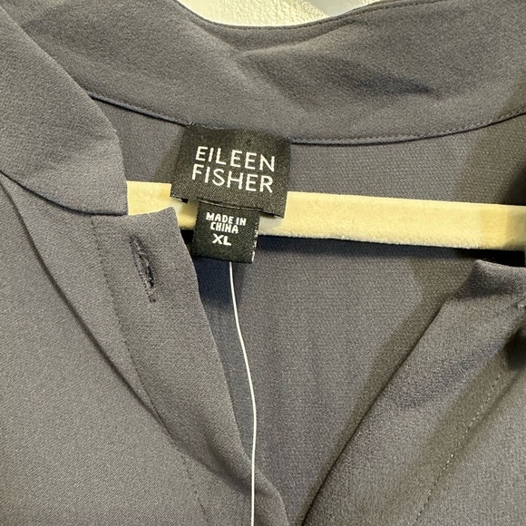 Eileen Fisher gray heavyweight silk georgette crepe 💯 silk jacket - Picture 2 of 7